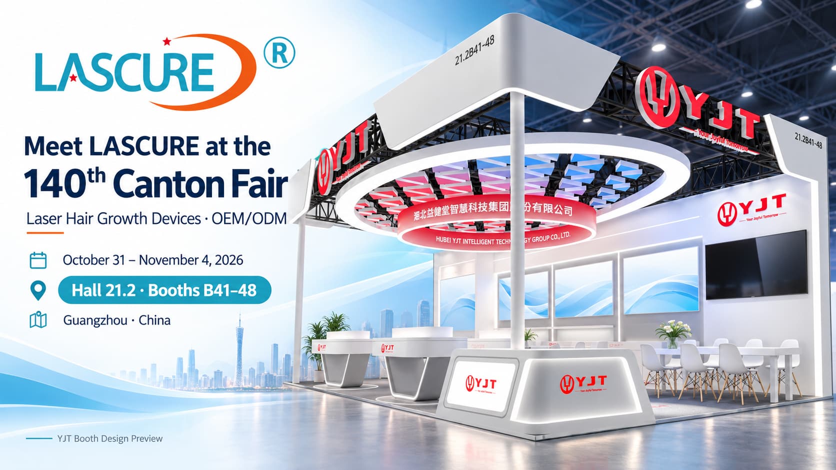 LASCURE at Canton Fair 2026: Explore Your Next Hair Growth Device Project