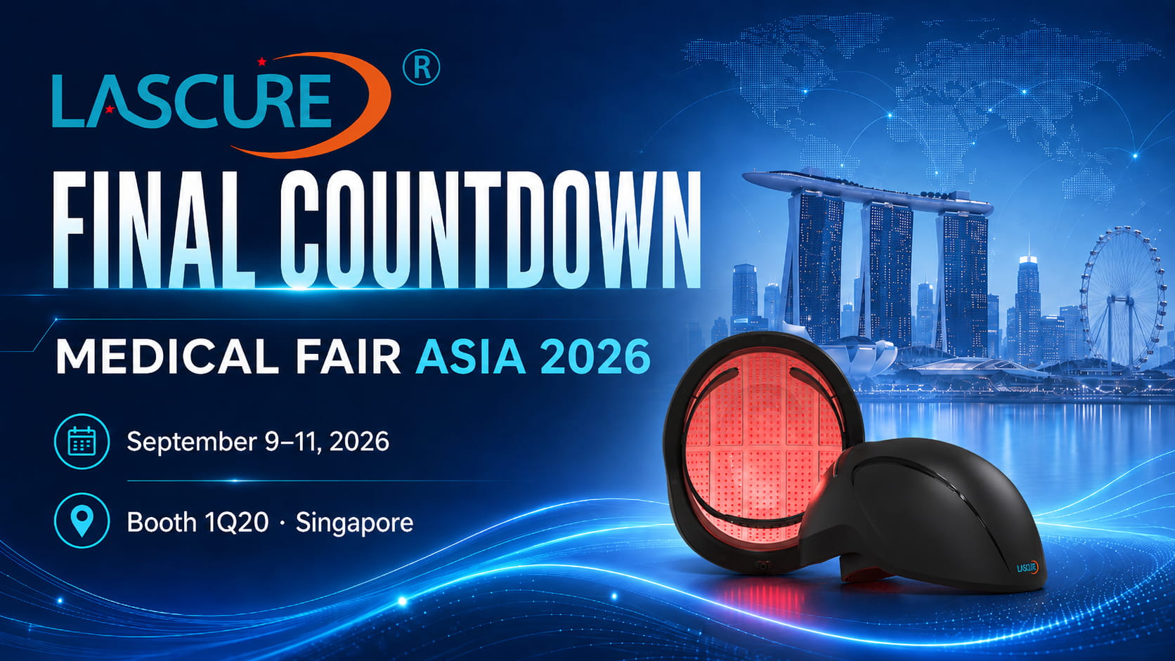 LASCURE MEDICAL FAIR ASIA 2026 Singapore final countdown Booth 1Q20